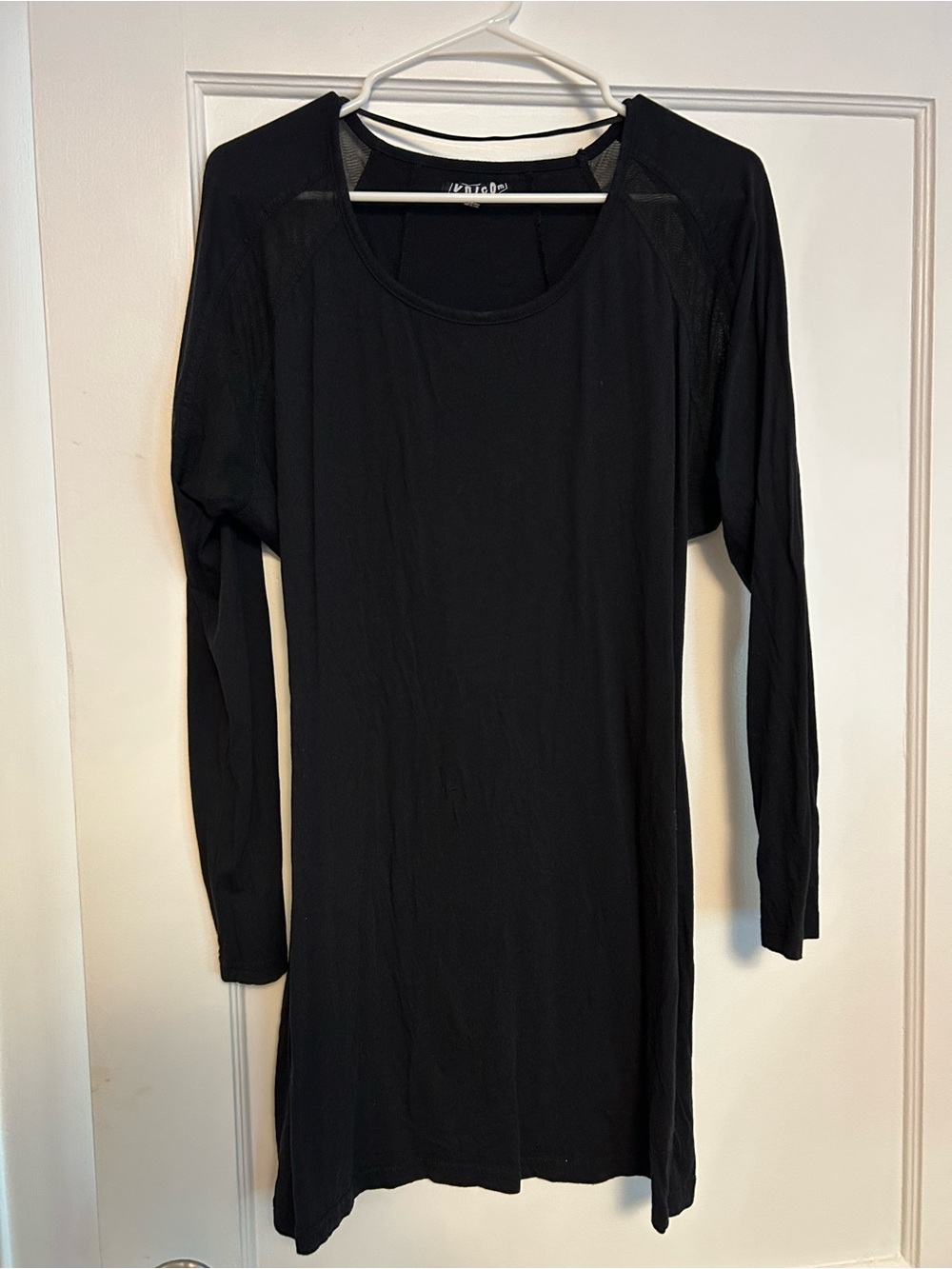 Volcom Black Mesh-Accent Long Sleeve Tunic/Mini Dress